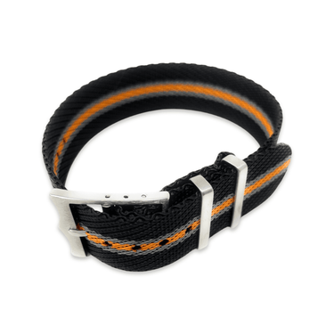 Tudor Style Fabric Knit Military Style - Luxury Seamaster Black Orange and Grey